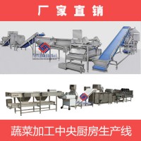 廠家供應中央廚房凈菜切洗配套粗加工生產線工藝圖
