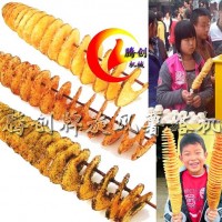招商龍卷風(fēng)薯塔機,手搖旋轉(zhuǎn)切土豆機操作簡單和薯塔炸鍋全套優(yōu)惠