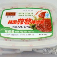 供應韓國風味辣醬，有辣椒風味、蒜蓉風味、黃豆三種風味