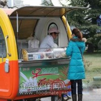 金色惠民玻璃鋼早餐車，無煙早餐車，多功能早餐車