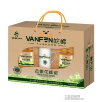 廠家直銷天柱山特產皖峰原生金銀花天然蜂蜜禮盒裝900g送100g