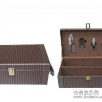編織紋雙支皮酒盒